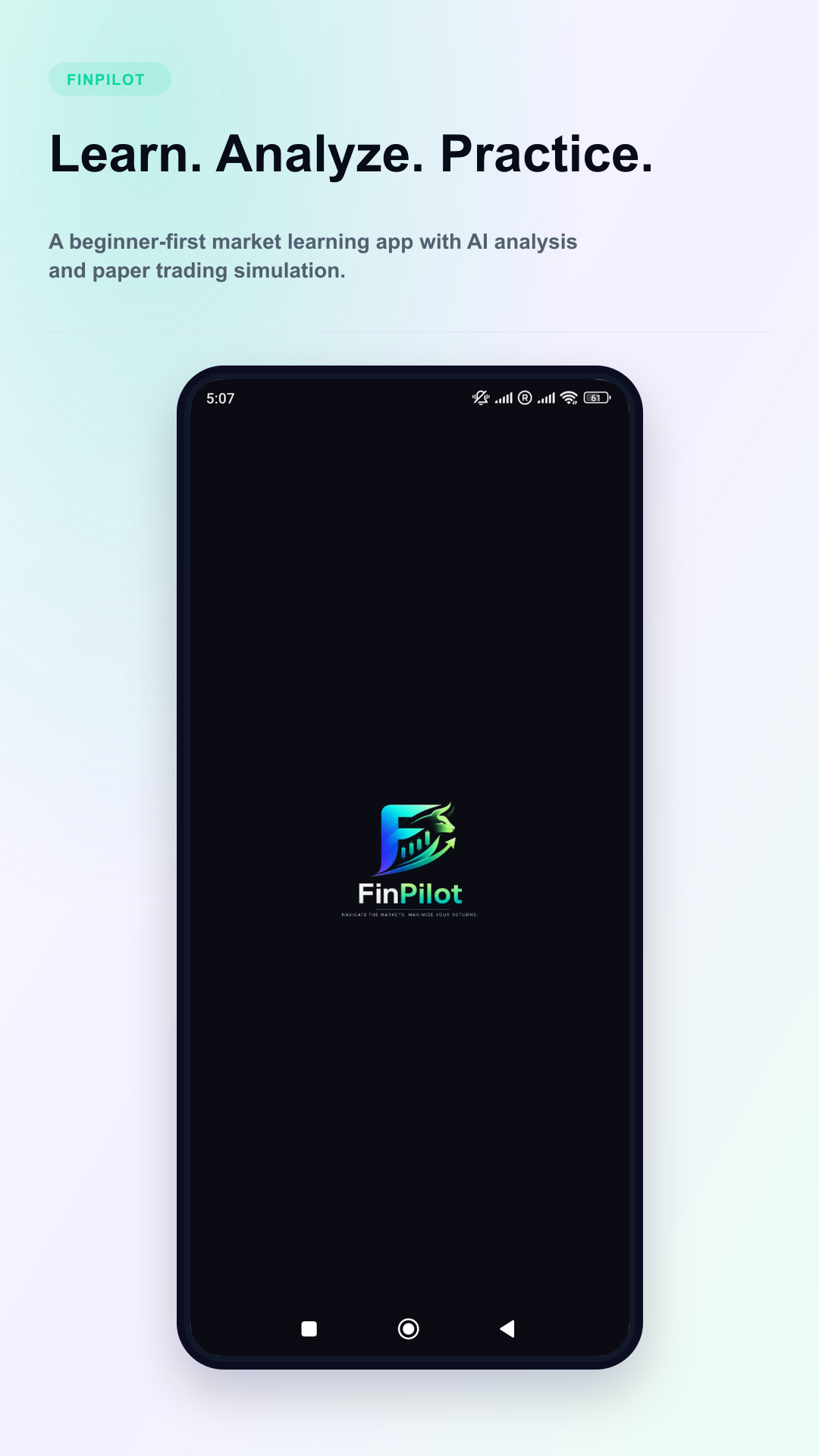 FinPilot launch screen